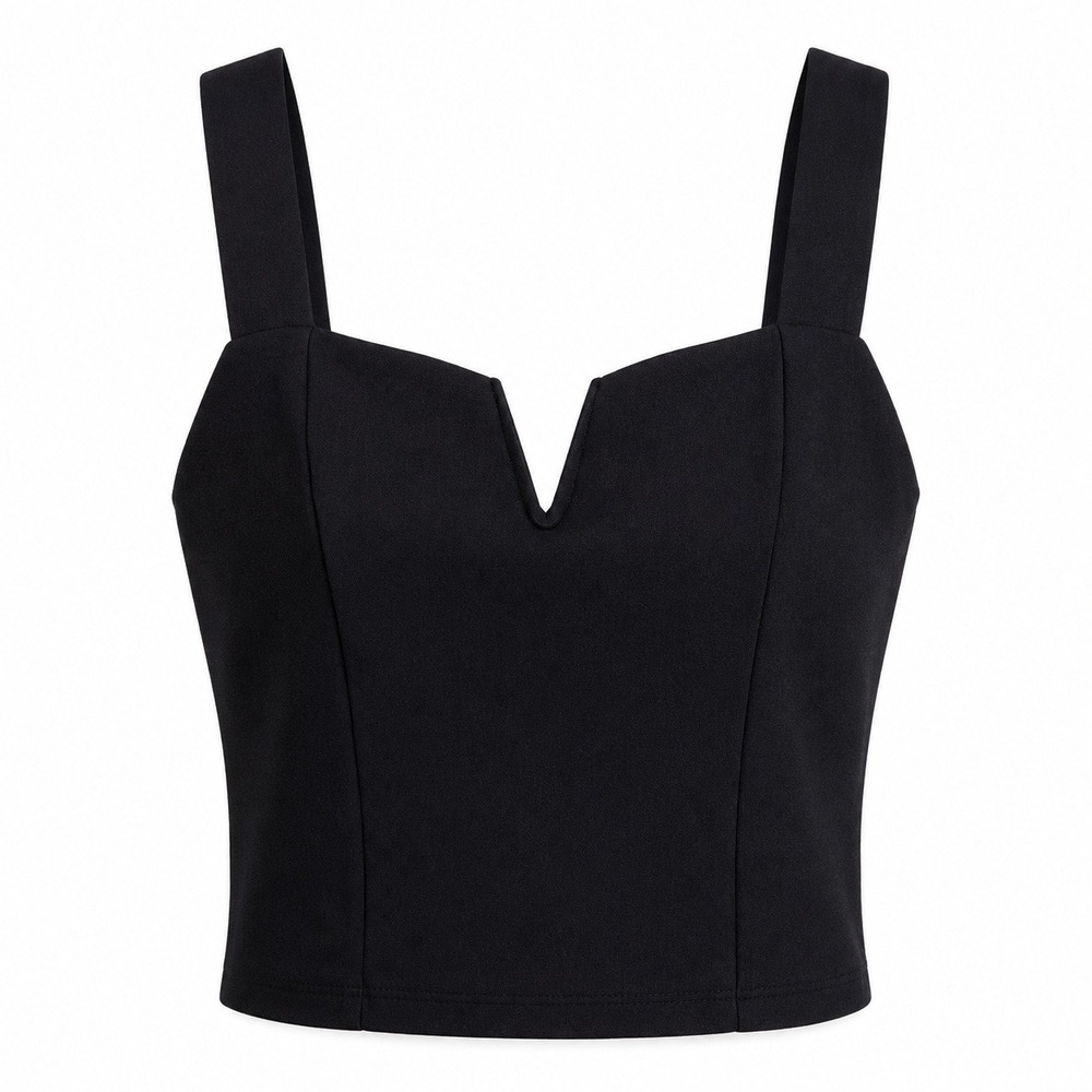 Moa Moa Women's Large Black V-Wire Bustier Crop Top Y2K Corset Tank